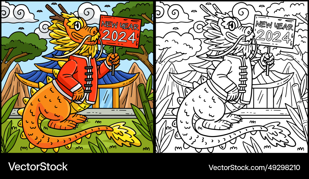Year of the dragon chinese outfit Year of the dragon chinese outfit vector image