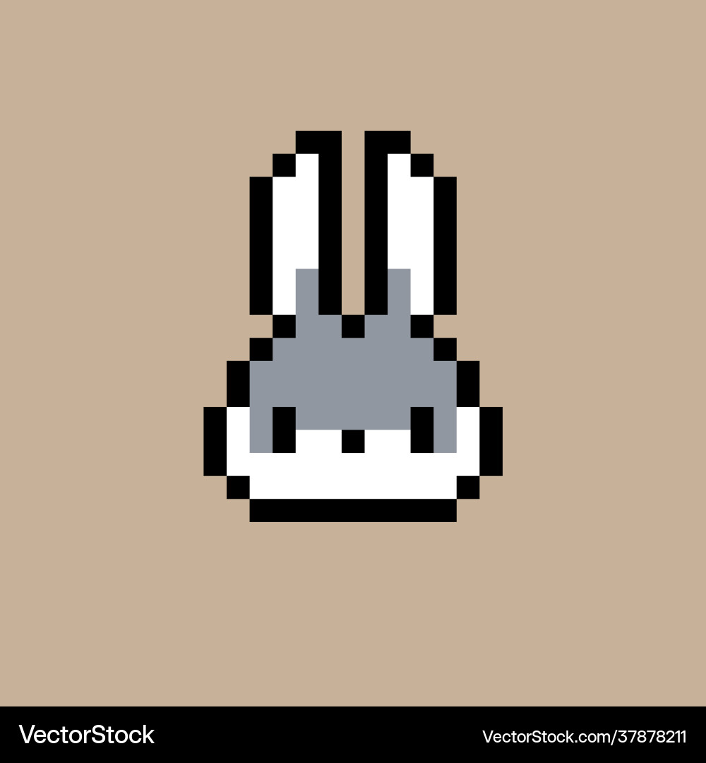 8bit head  8-Bit Pixel Rabbit Head Royalty Free Vector Image