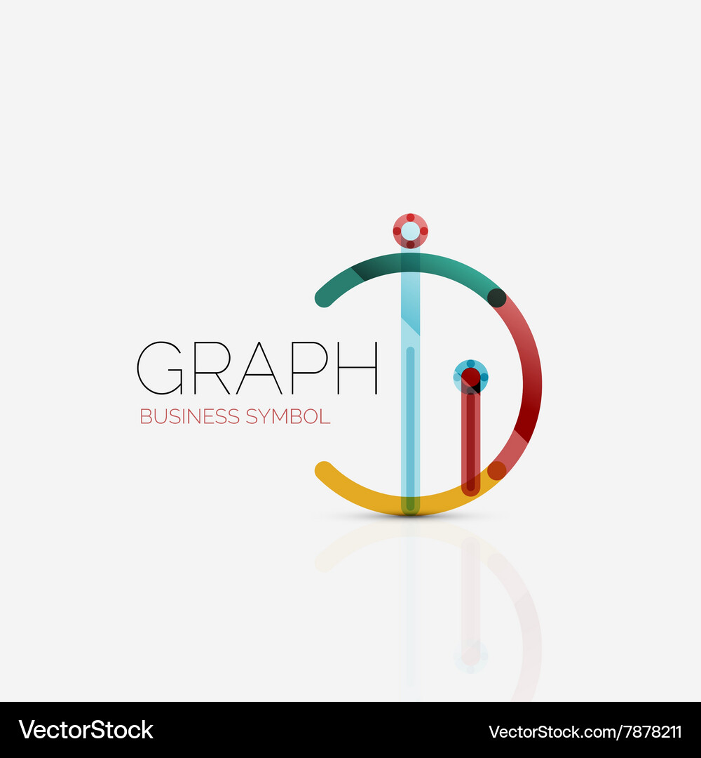Abstract logo idea linear chart or graph Vector Image