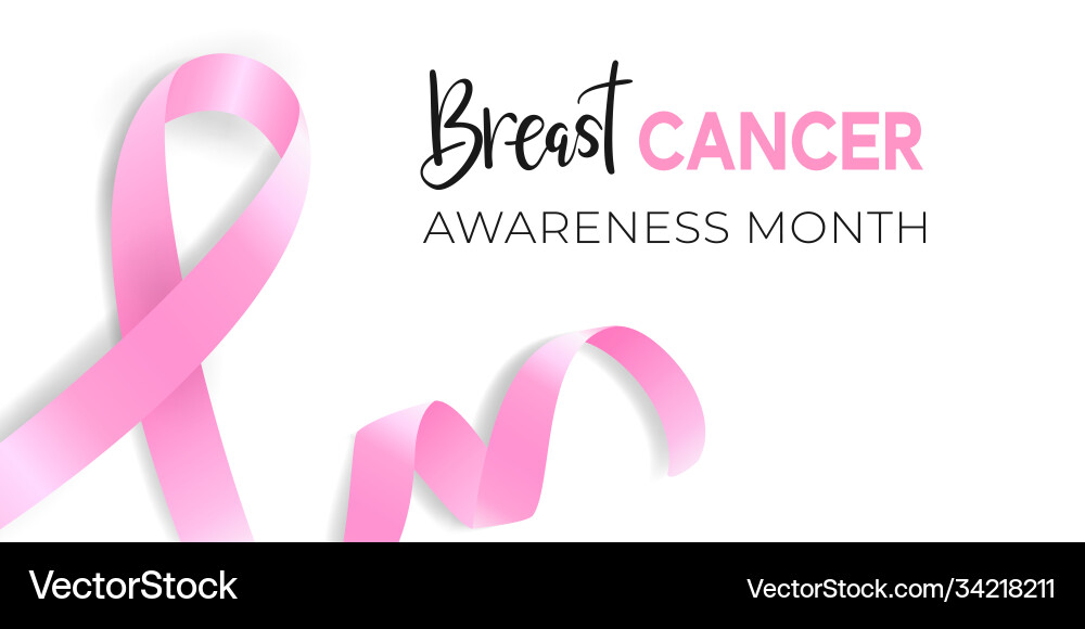 Breast cancer pink ribbon awareness month Breast cancer pink ribbon awareness month vector image