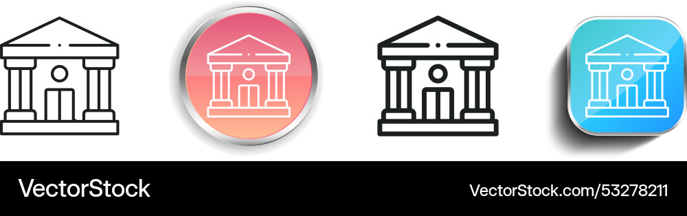 Courthouse icon thin linear regular and button vector image