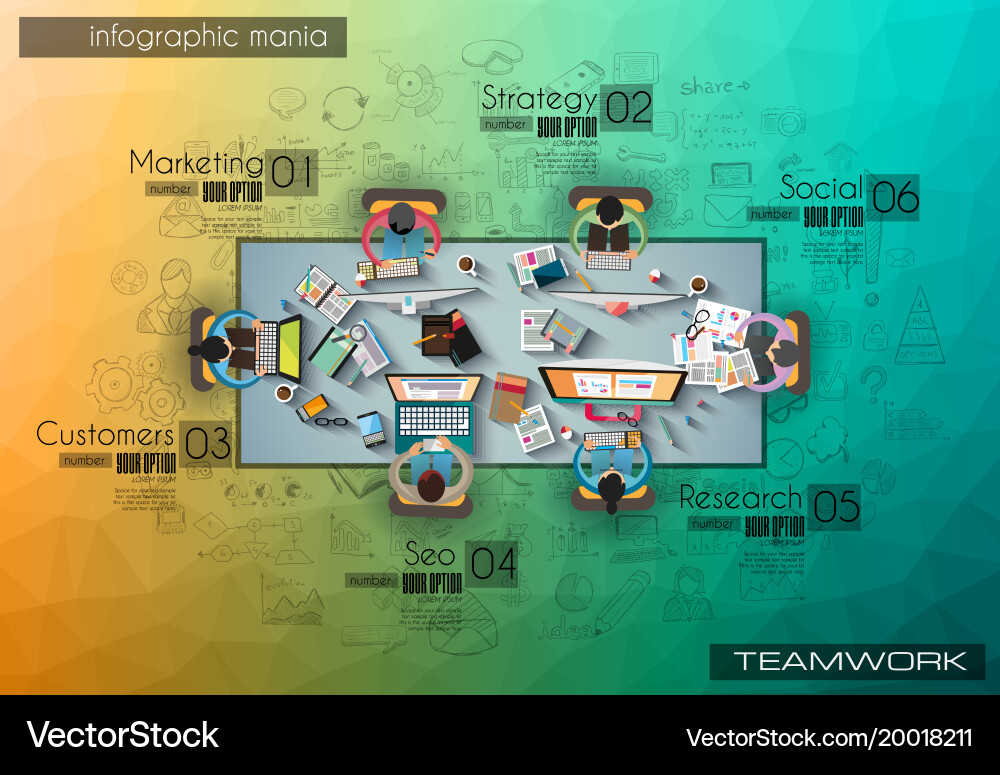 Infograph background template with a temworking Infograph background template with a temworking vector image