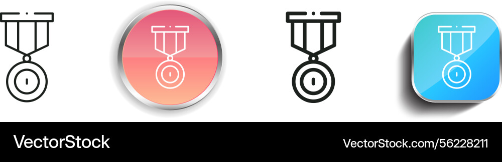 Medal icon thin linear regular and button style vector image