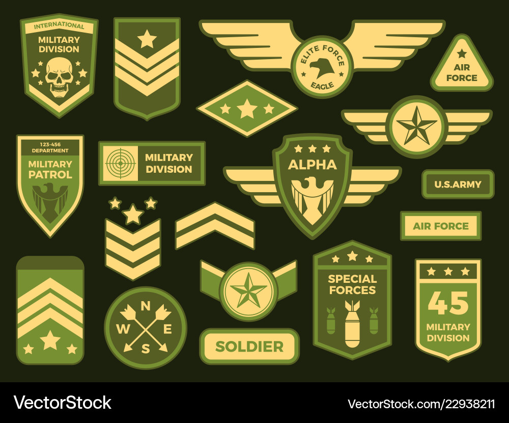 Military badges american army badge patch Vector Image