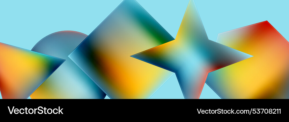 Neon color geometric shapes square triangle circle Neon color geometric shapes square triangle circle vector image