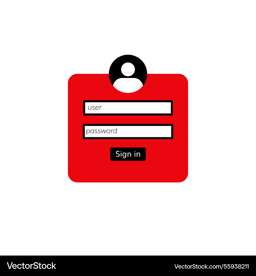 Sign in screen template with user icon Vector Image
