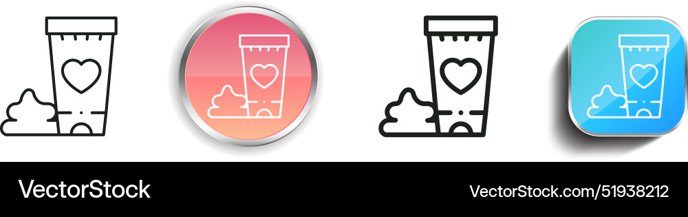 Body lotion icon thin linear regular and button Vector Image