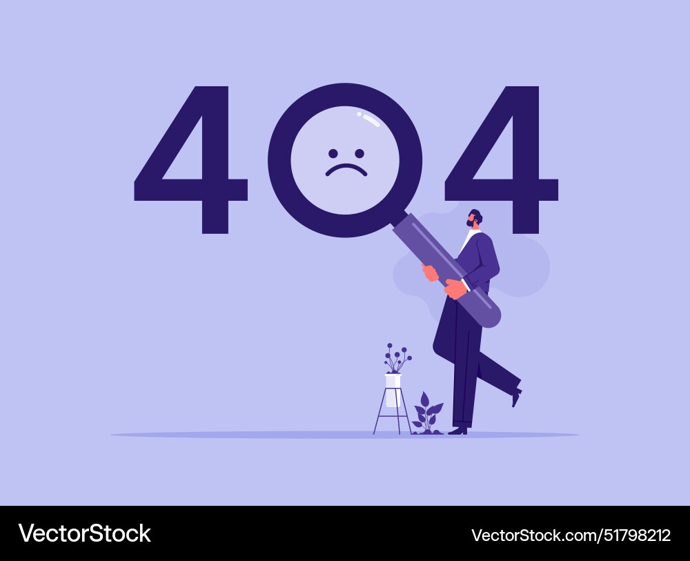Concept 404 error page or file not found for web Concept 404 error page or file not found for web vector image