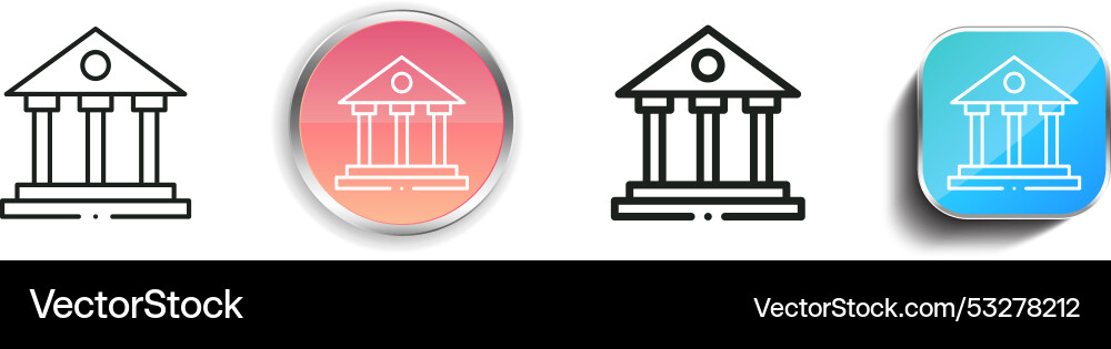 Courts icon thin linear regular and button style vector image