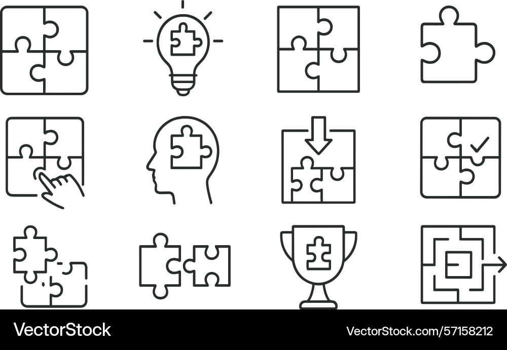 Creative puzzle pieces symbolizing problem-solving Creative puzzle pieces symbolizing problem-solving vector image