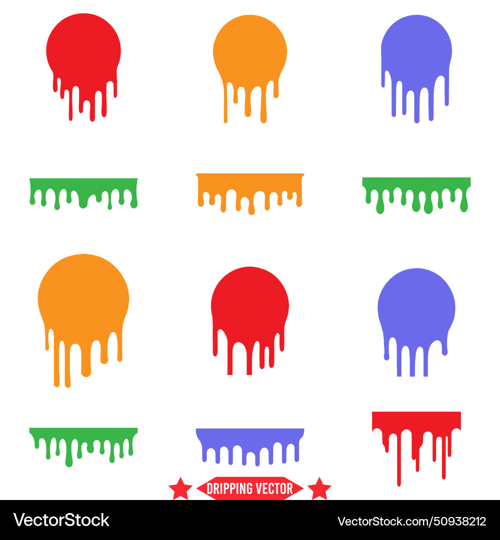 Dynamic flow versatile dripping elements Vector Image