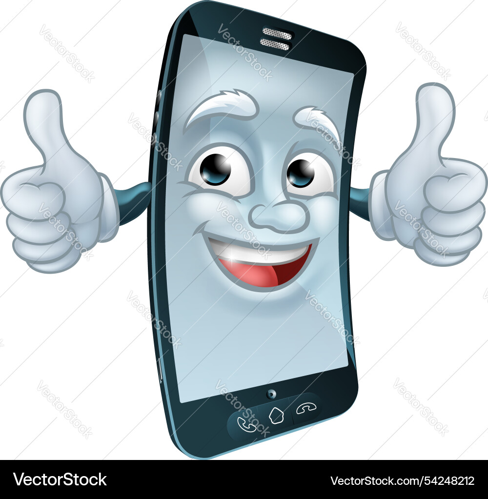 Handy mascot Cartoon Charakter Handy mascot Cartoon Charakter vektorbild