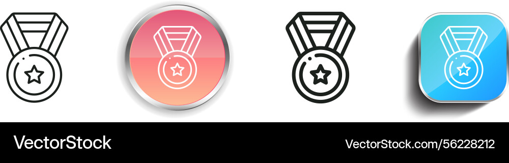 Medal icon thin linear regular and button style Medal icon thin linear regular and button style vector image