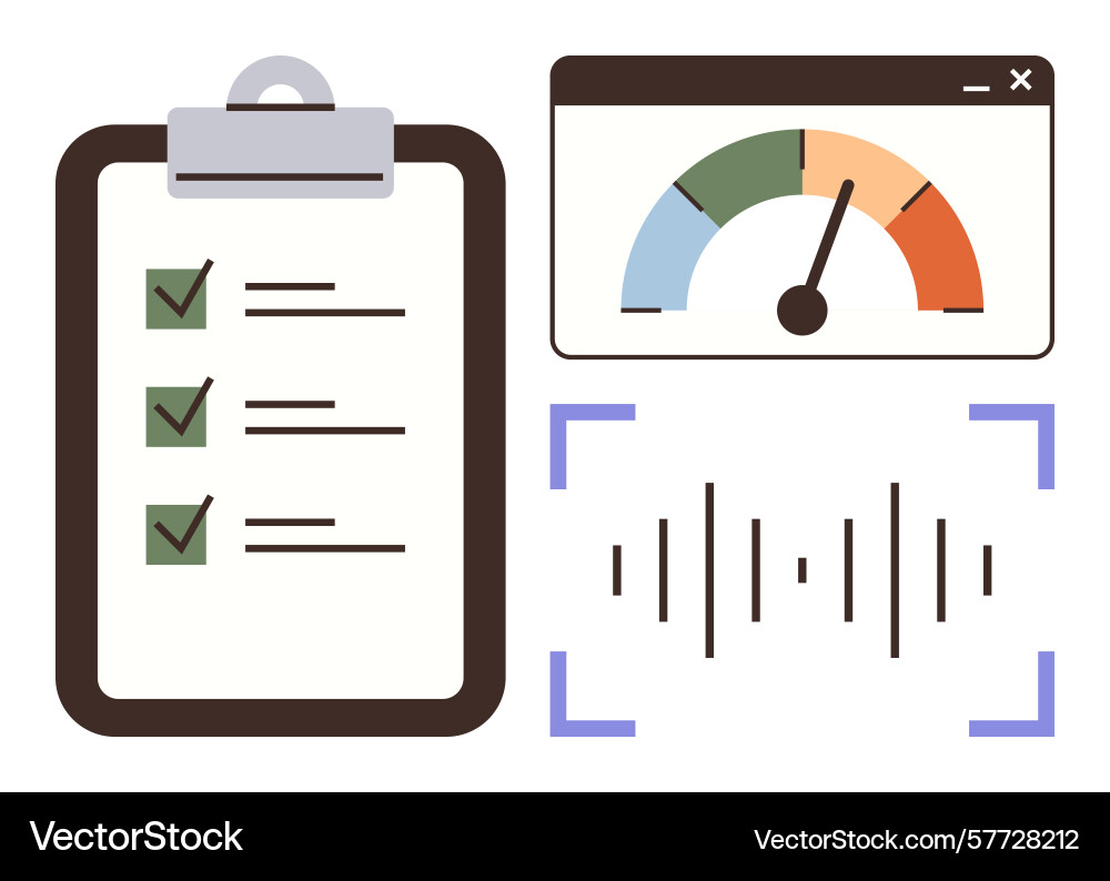 Productivity dashboard with checklist performance Productivity dashboard with checklist performance vector image