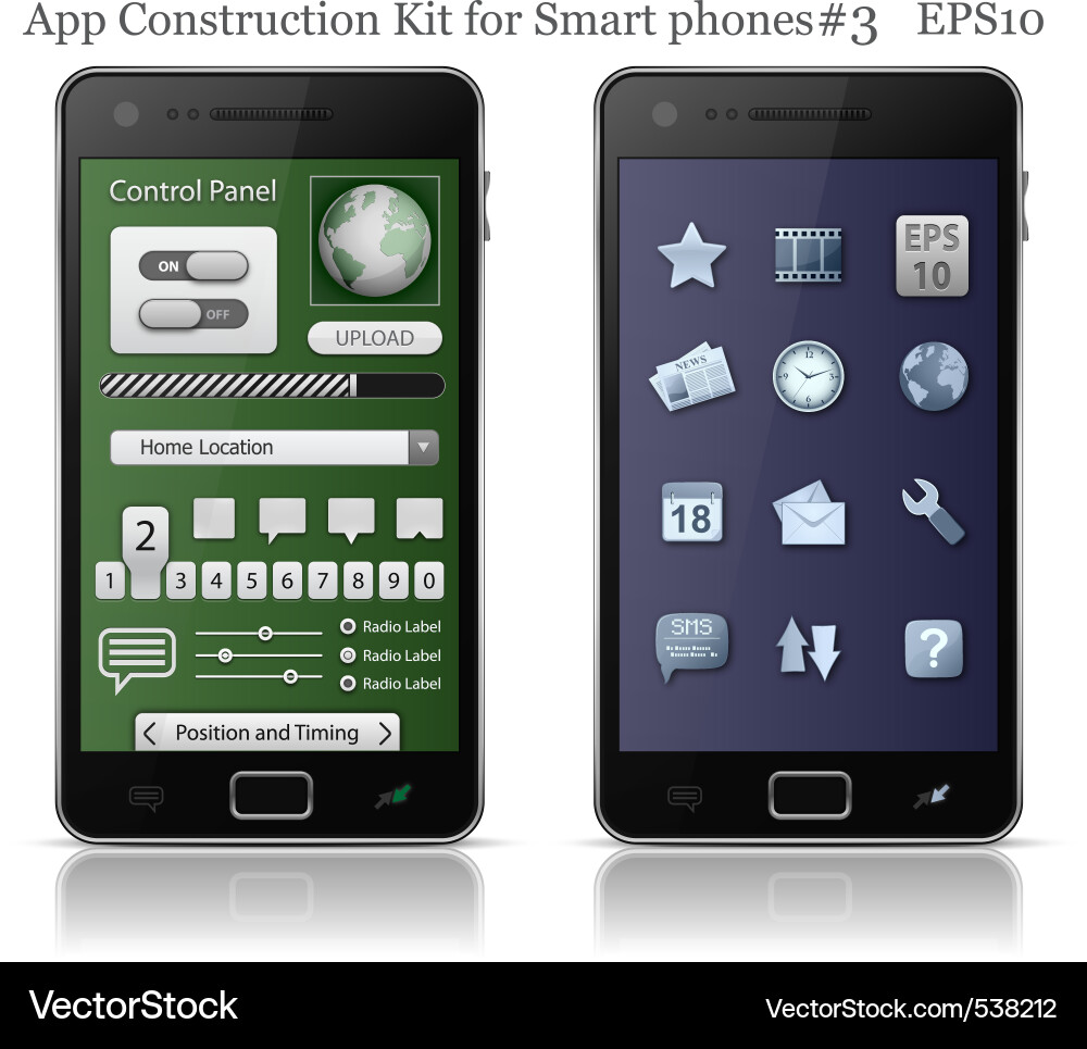 Smart Phone UI Elements vector image