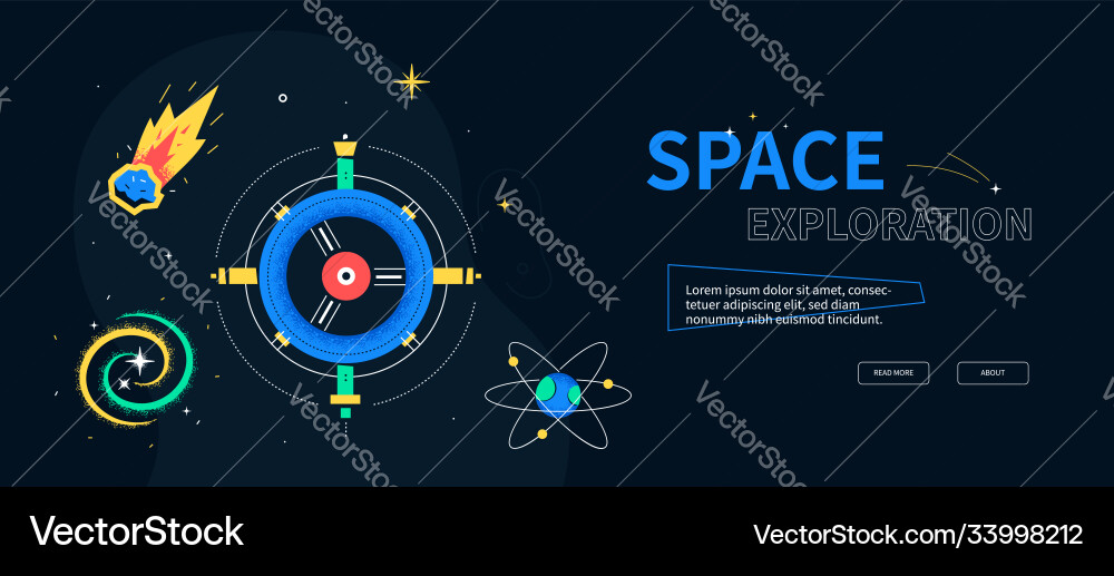 Space exploration - colorful flat design style web Space exploration - colorful flat design style web vector image