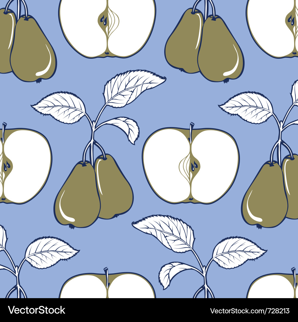 Apple and Pear Fruit Pattern Vector Image
