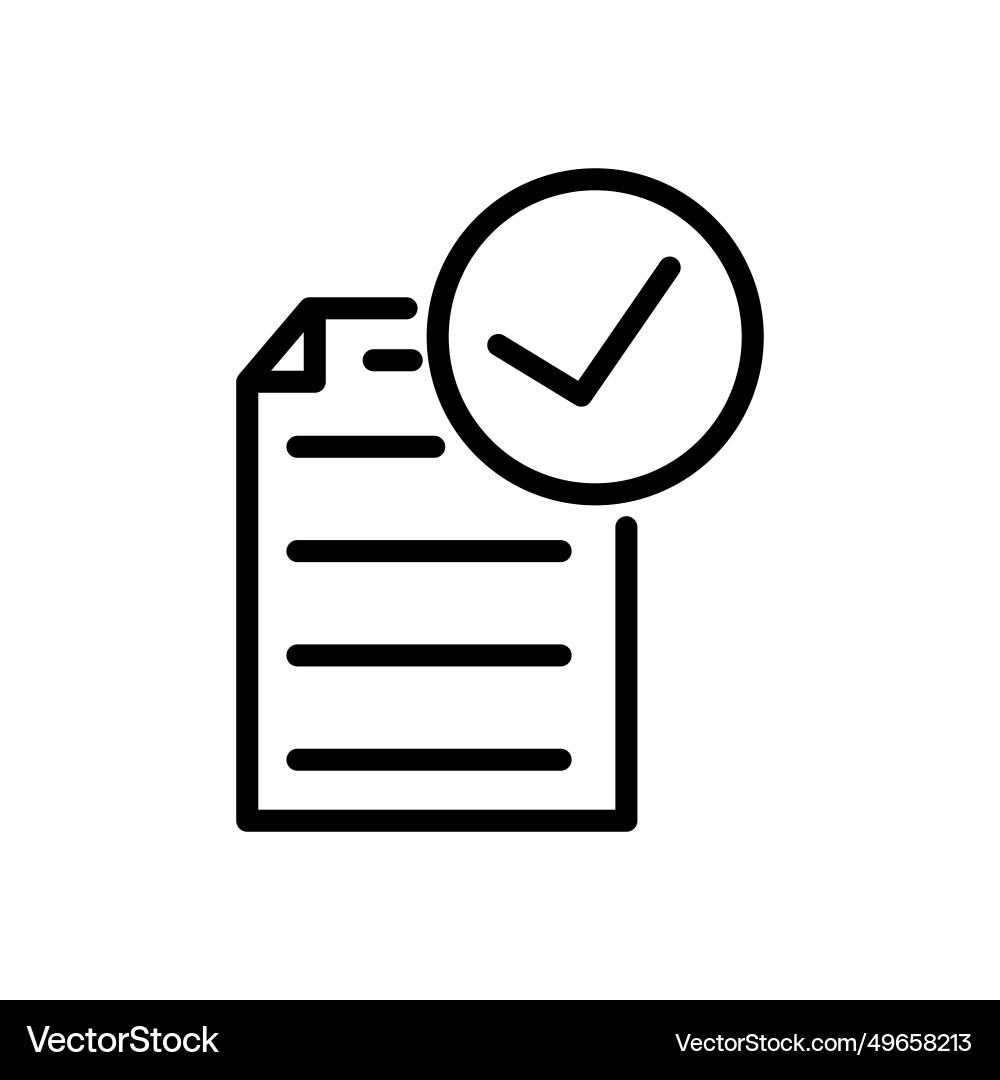 Check paper document line logo icon image Vector Image