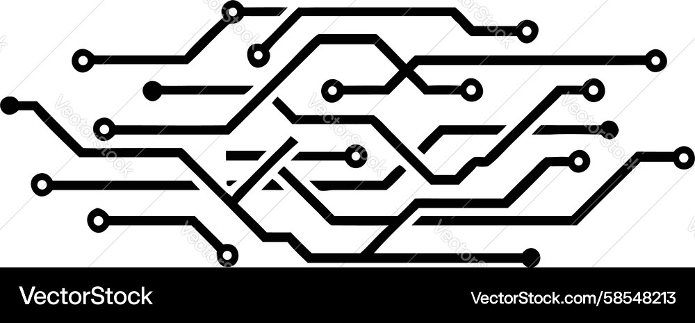 Circuit Trace Network Vector Image