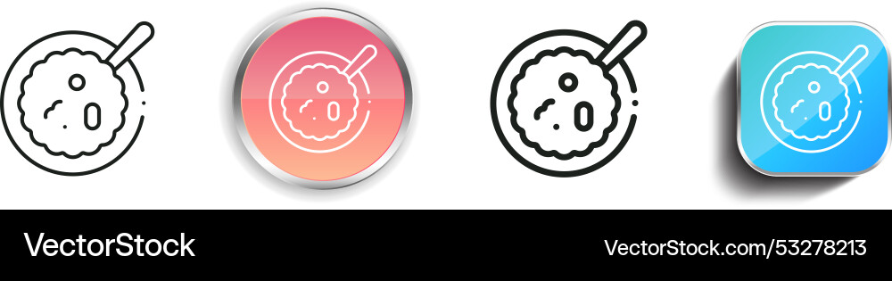 Couscous icon thin linear regular and button vector image