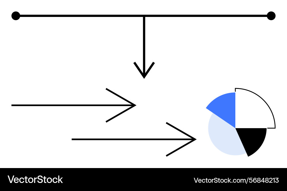 Data flow and analysis concept with arrows pie Data flow and analysis concept with arrows pie vector image
