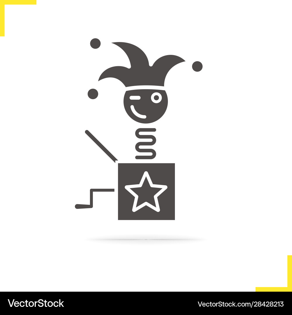 Jack in box glyph icon Jack in box glyph icon vector image
