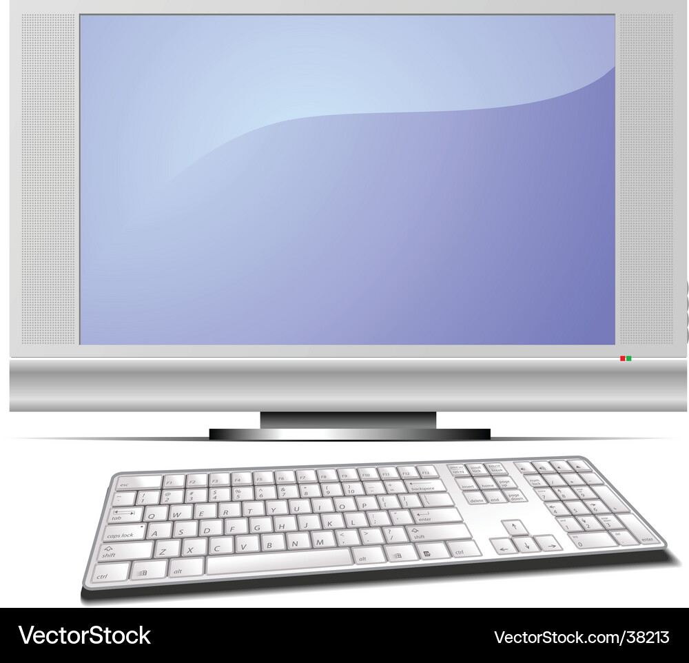 Modern Display and Keyboard Setup Vector Image