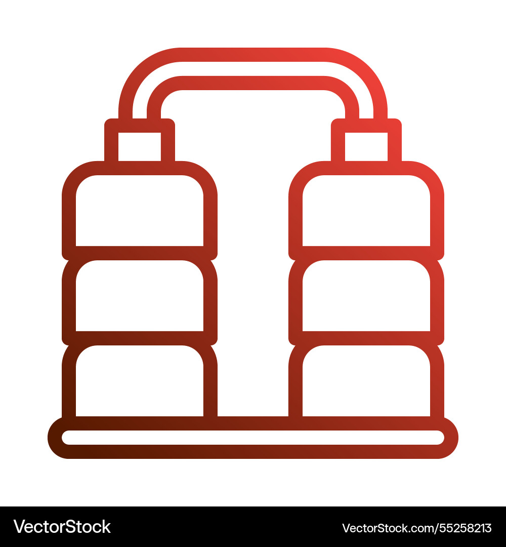 Red gradient icon of a double tank system Vector Image