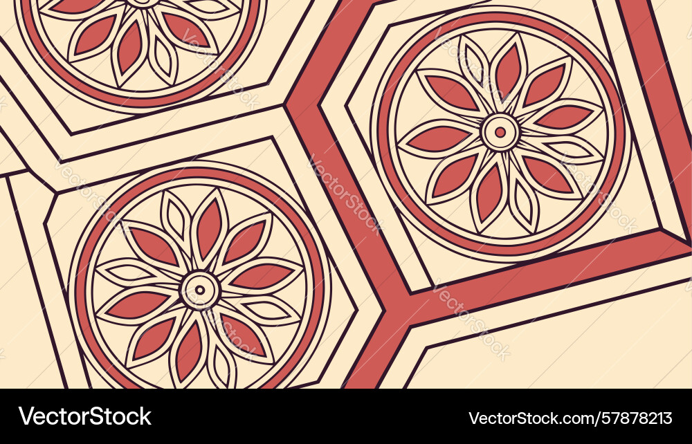 Symmetrical hexagonal motif pattern for artistic Vector Image