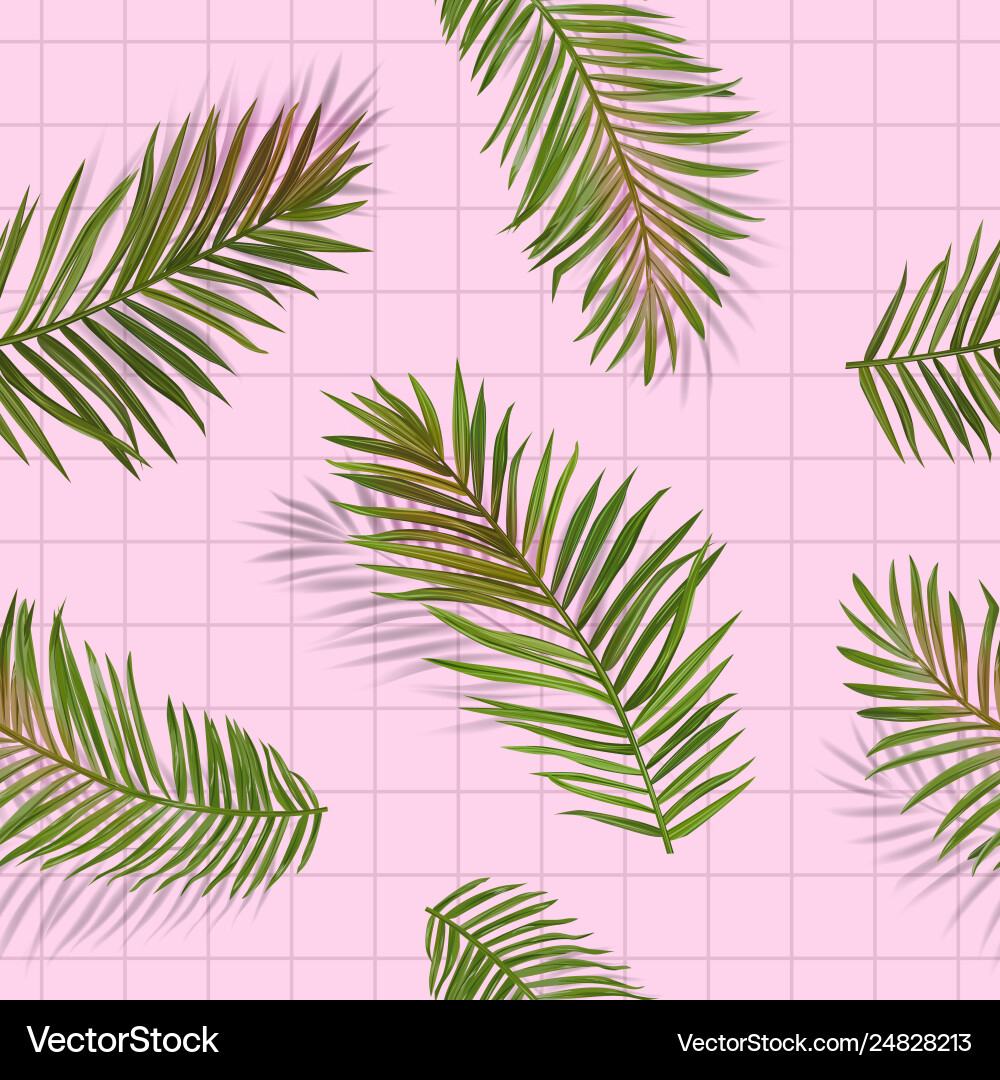 Tropical palm leaves seamless pattern floral Tropical palm leaves seamless pattern floral vector image