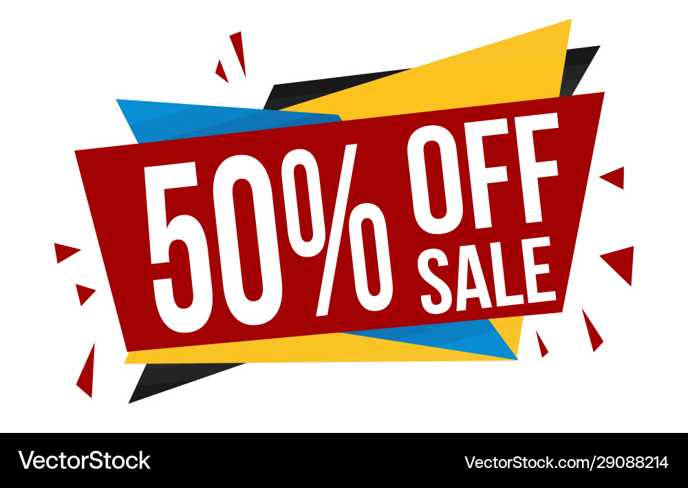 50 off sale banner design vector image