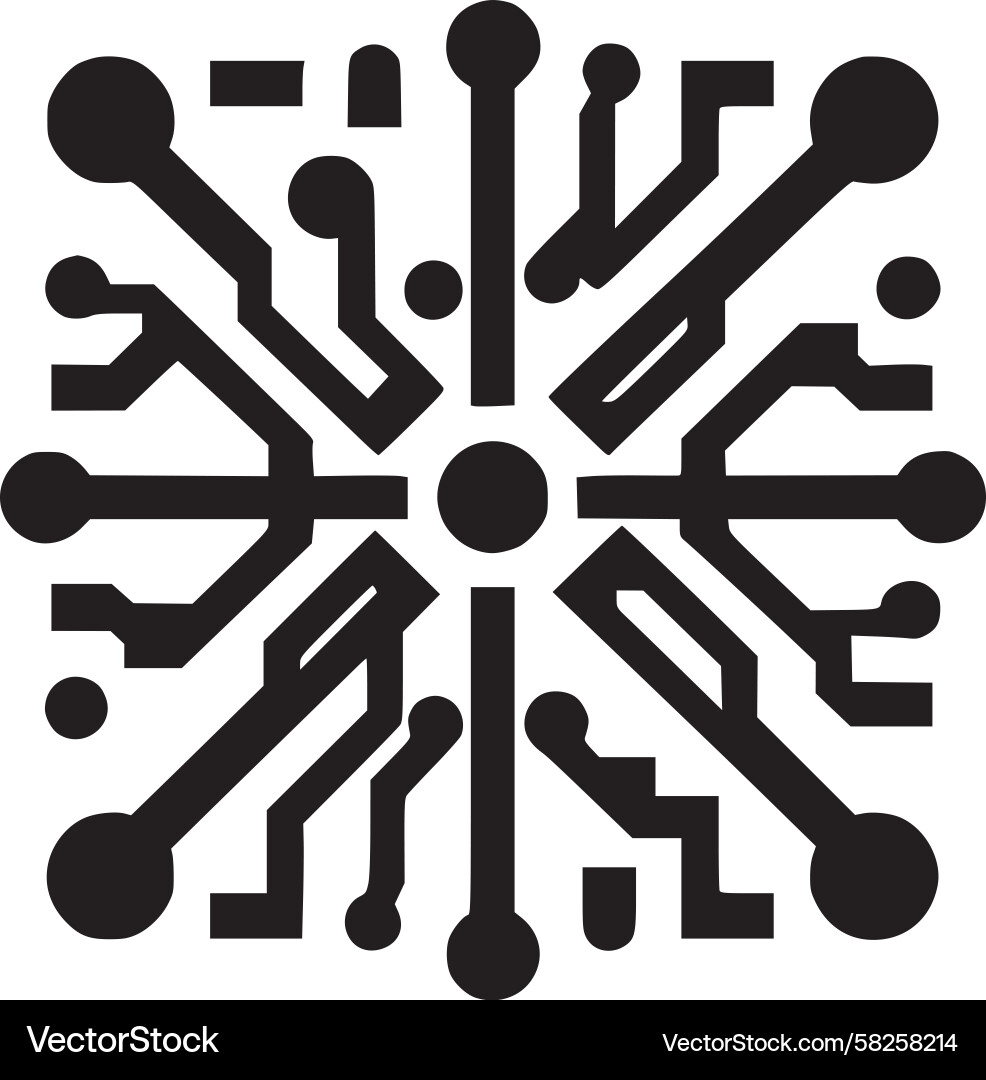 Complex Circuit Network Icon Vector Image