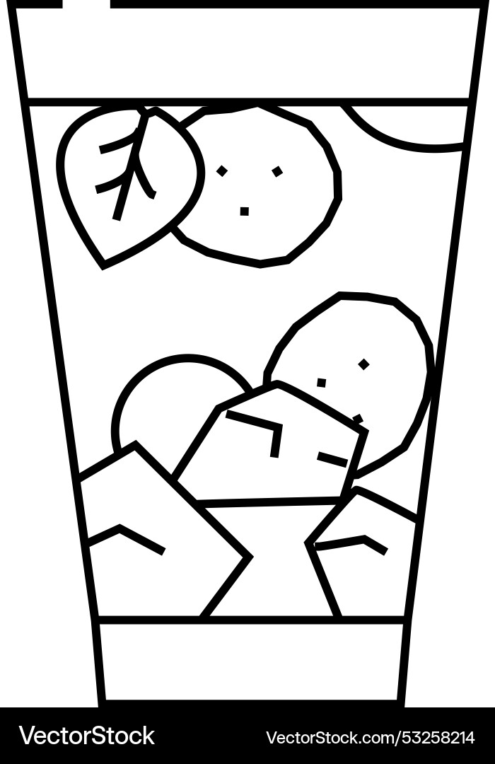 Drink with cucumber line icon Vector Image