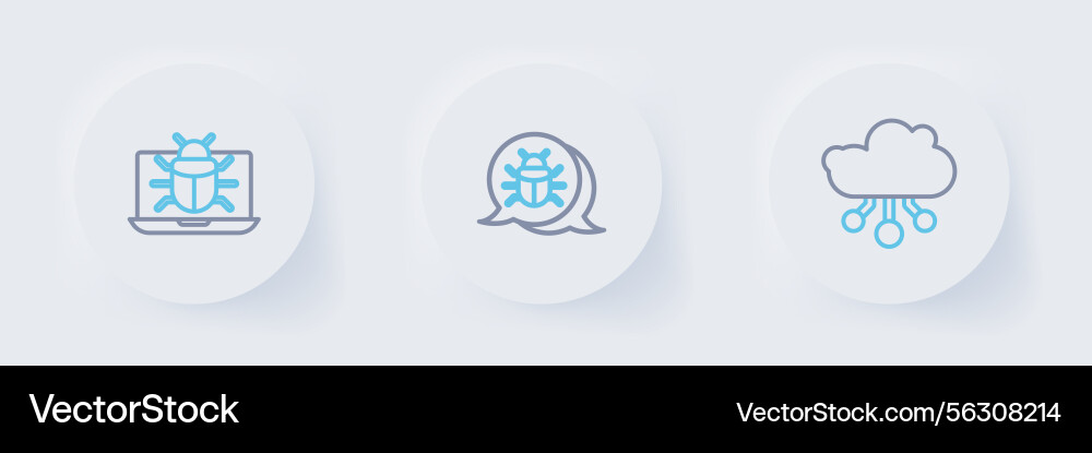 IoT System Bug Icon Set vector image