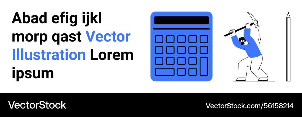 Modern worker using tools with oversized Modern worker using tools with oversized Vector Image