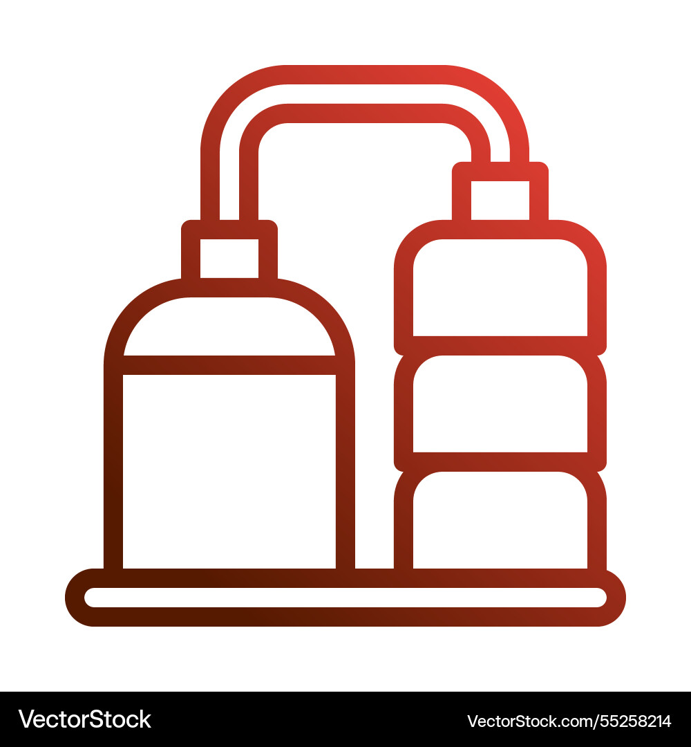 Red gradient laboratory equipment with pipeline Red gradient laboratory equipment with pipeline Vector Image