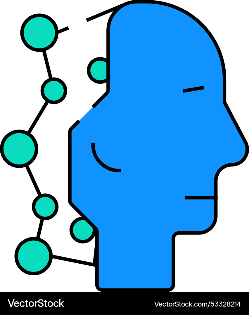Robot head artificial intelligence icon color vector image