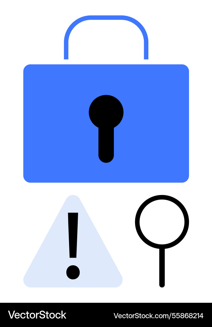 Security concept with padlock warning icon vector image