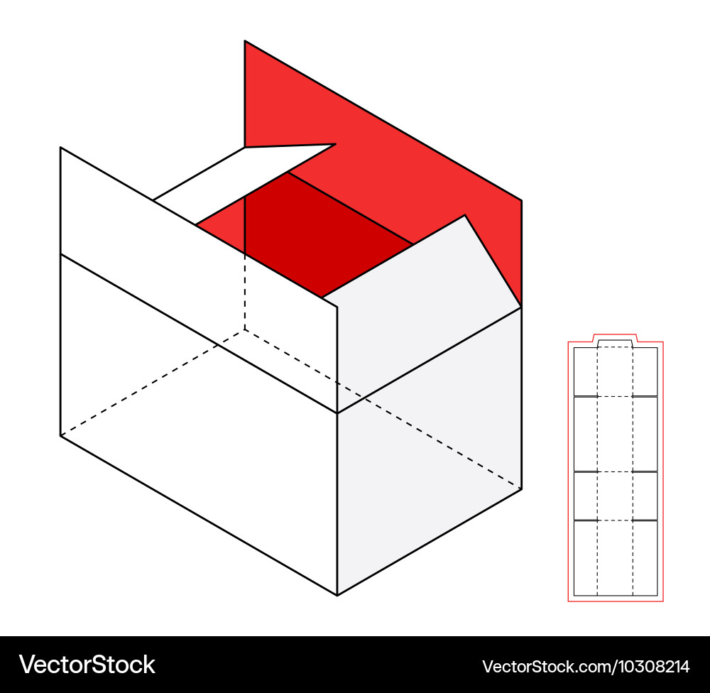 Simple box template vector image