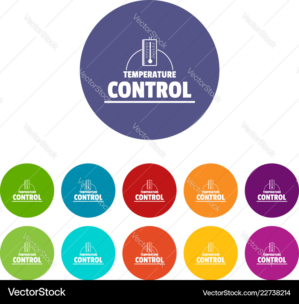 Temperature control icons set color Temperature control icons set color Vector Image