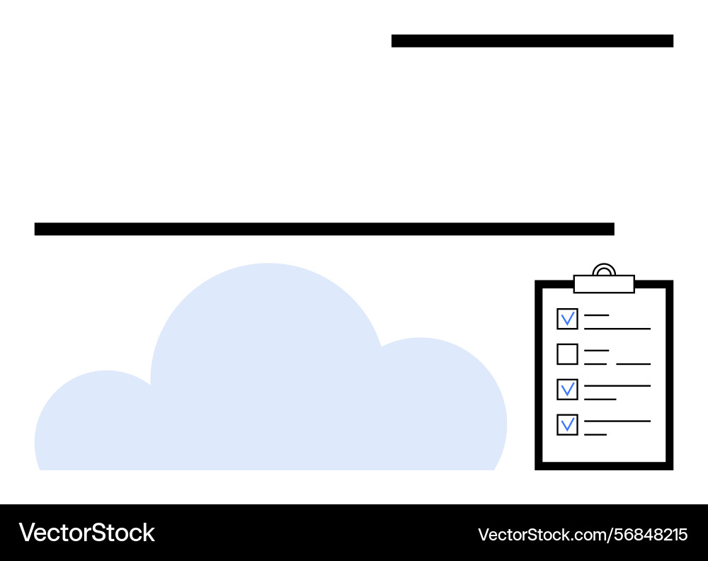 Cloud storage concept with checklist representing Cloud storage concept with checklist representing vector image