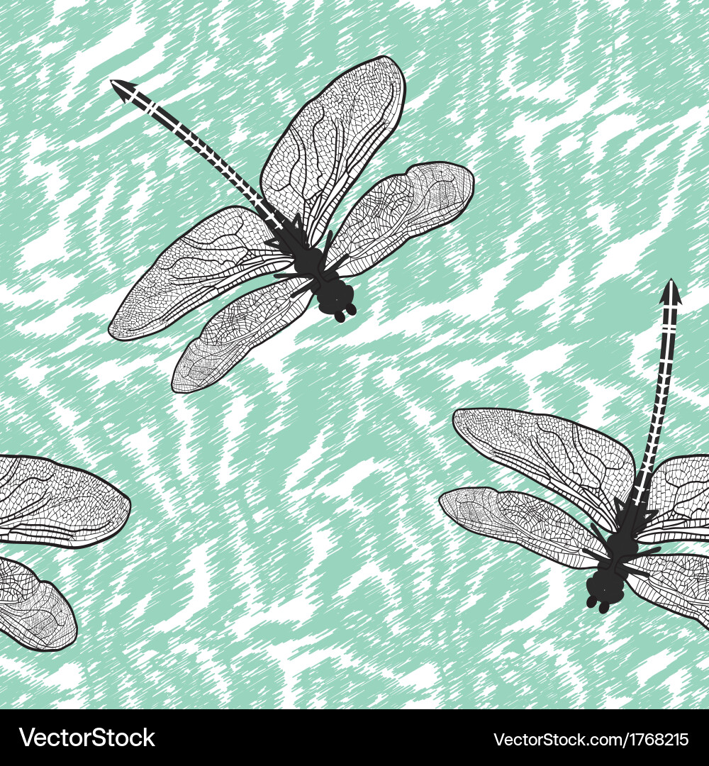 Dragonfly Seamless Pattern vector image