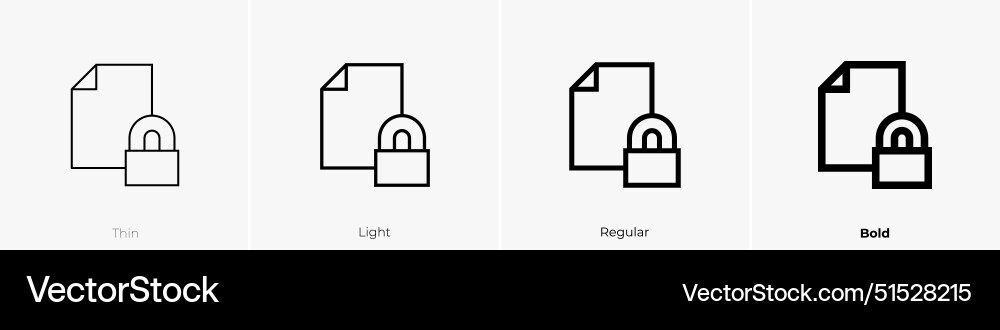 Encryption icon thin light regular and bold style Encryption icon thin light regular and bold style vector image