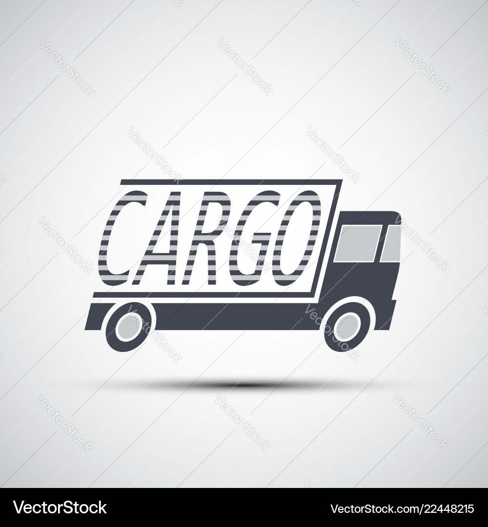 Icon truck of cargo delivery vector image