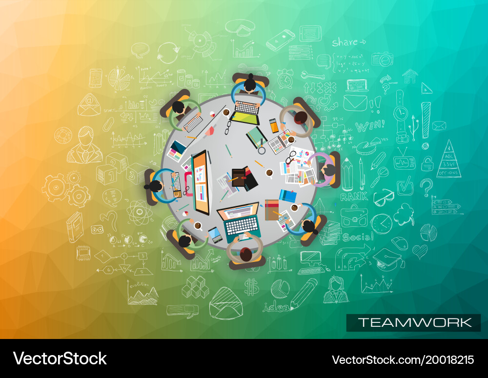 Infograph background template with a temworking vector image