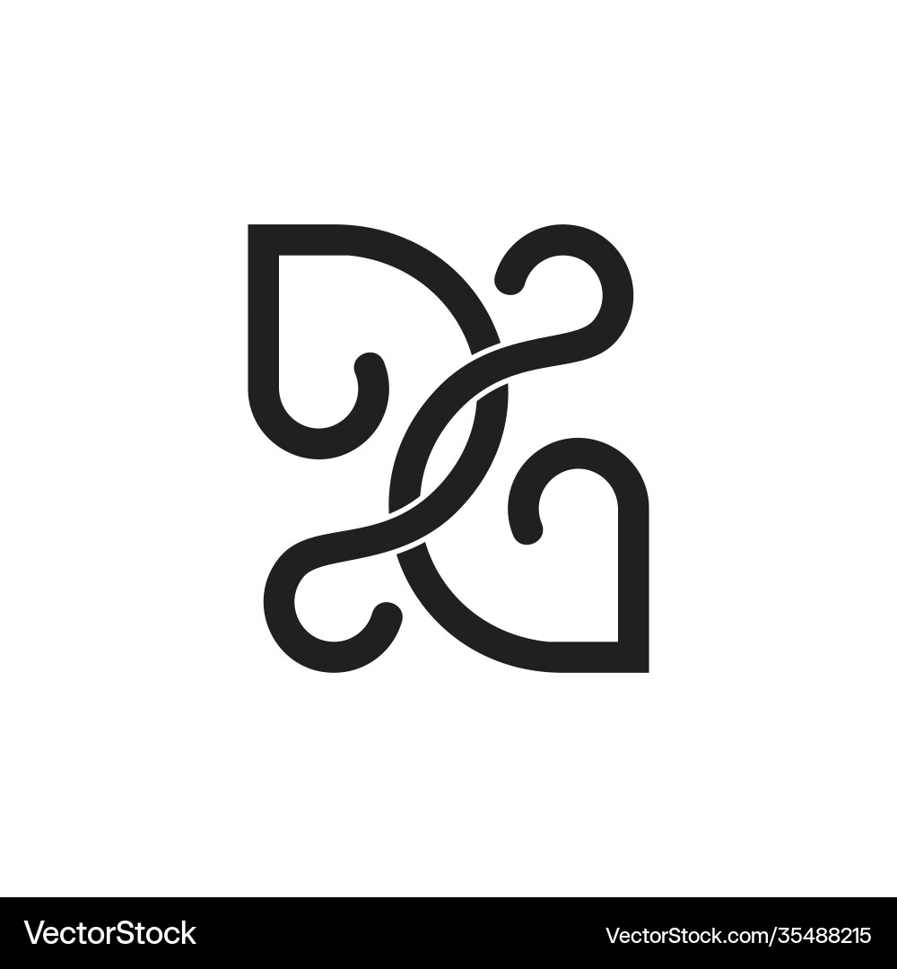 Letters ds linked curves line loop design logo Letters ds linked curves line loop design logo Vector Image