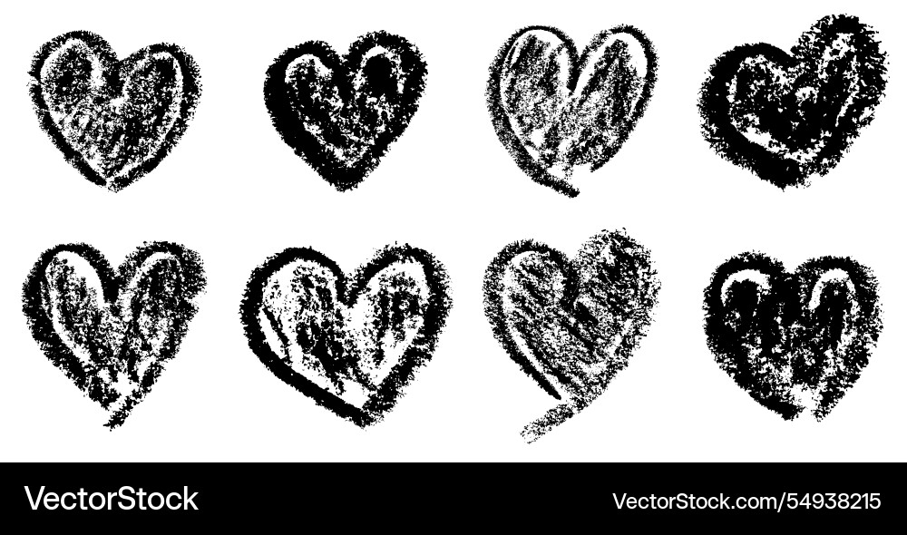 Set von grauen schwarzen Herz-Designs Set von grauen schwarzen Herz-Designs vektorbild