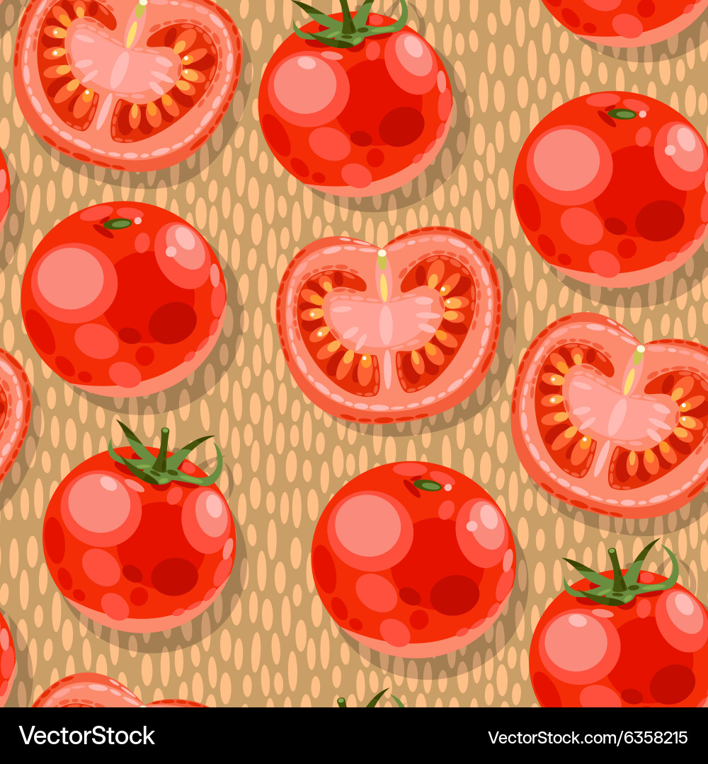 Tomato Slice Seamless Pattern vector image