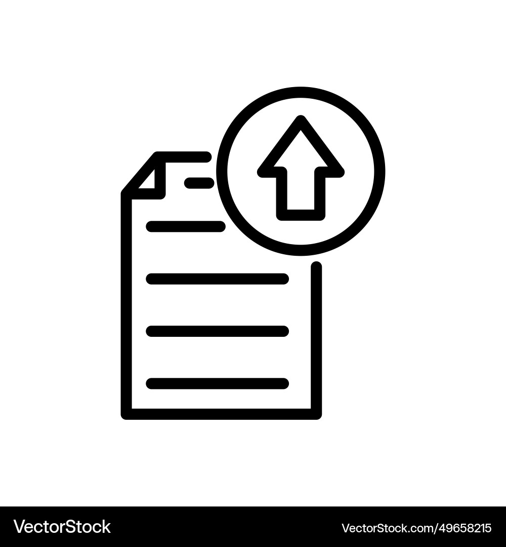 Upload paper document line logo icon image Upload paper document line logo icon image Vector Image