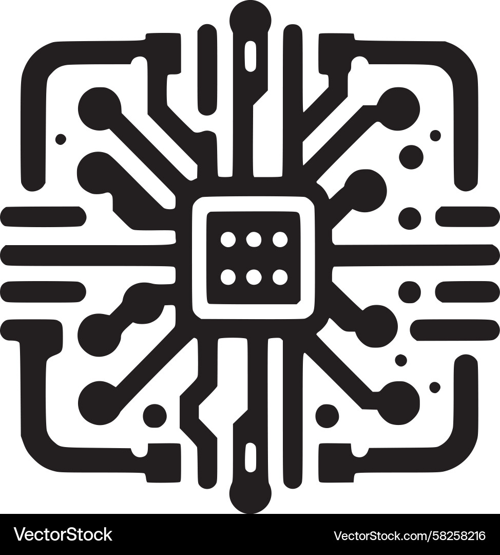 Abstract Circuit Network Icon Vector Image